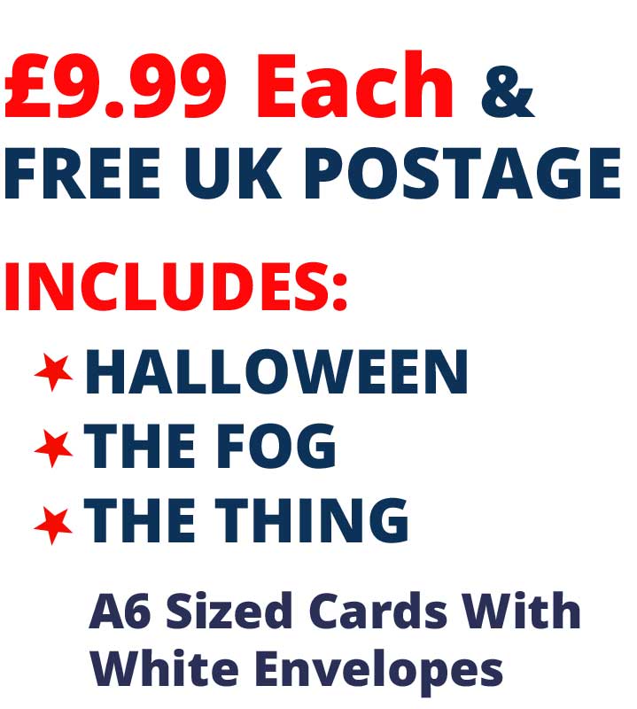 The Omen 3 Card Set £11.99 Includes Halloween, The Fog, The Thing Cards 